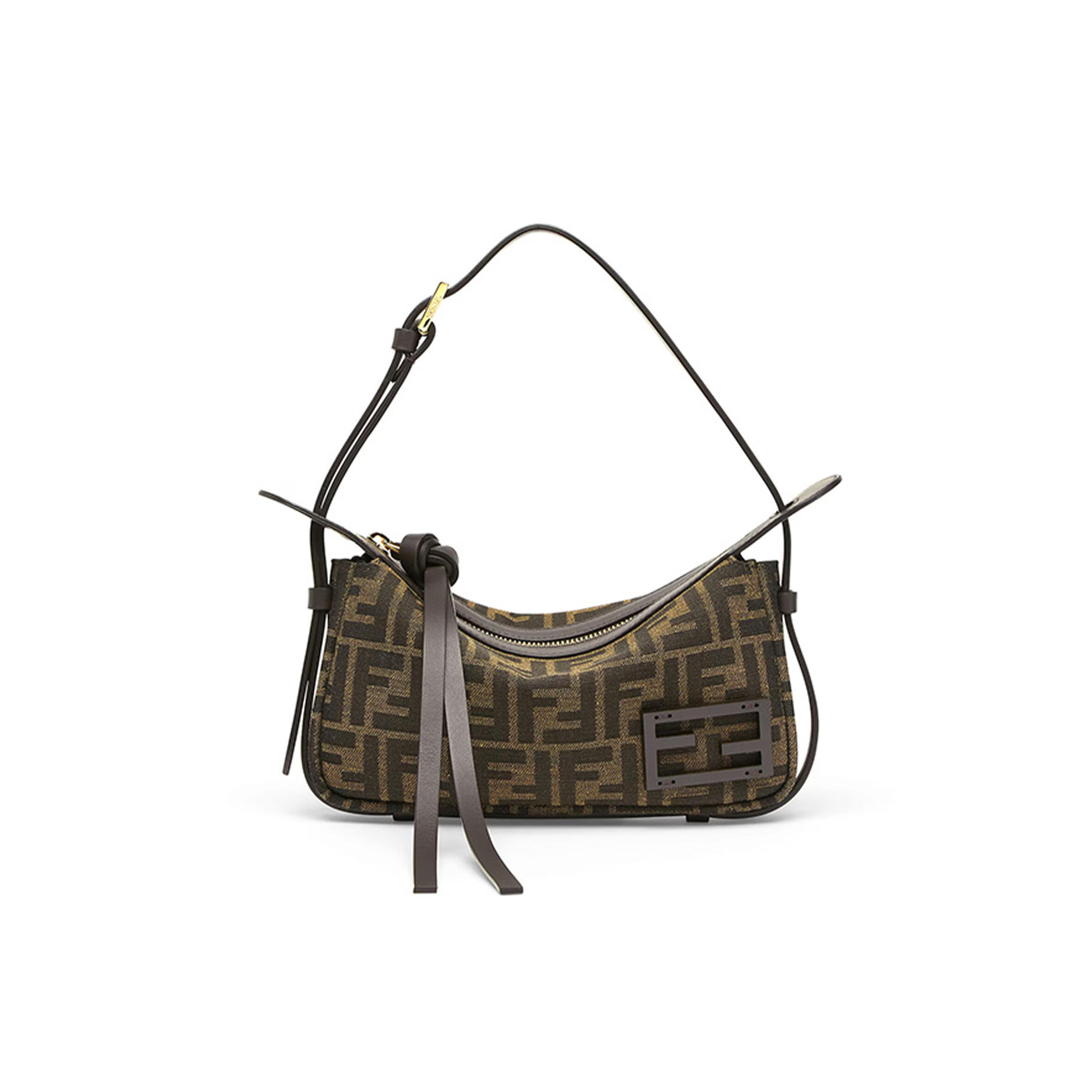 FENDI SIMPLY FF JACQUARD SHOULDER BAG 8BS097AFPMF1GL7 (22*12*4cm)